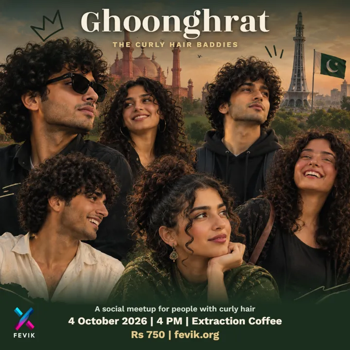 Curly haired friends in Lahore, Ghoonghrat photo poster